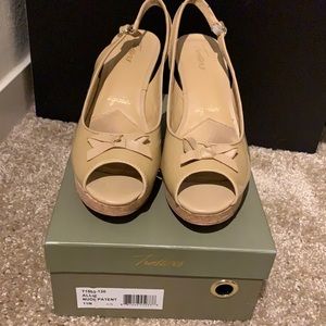 Peep toe wedge sandals